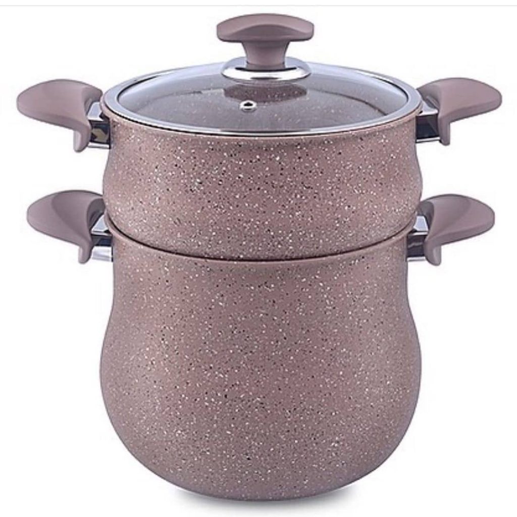 OMS 7pcs Cookstone Granite Cookware Set Brown Luxury Life Kuwait