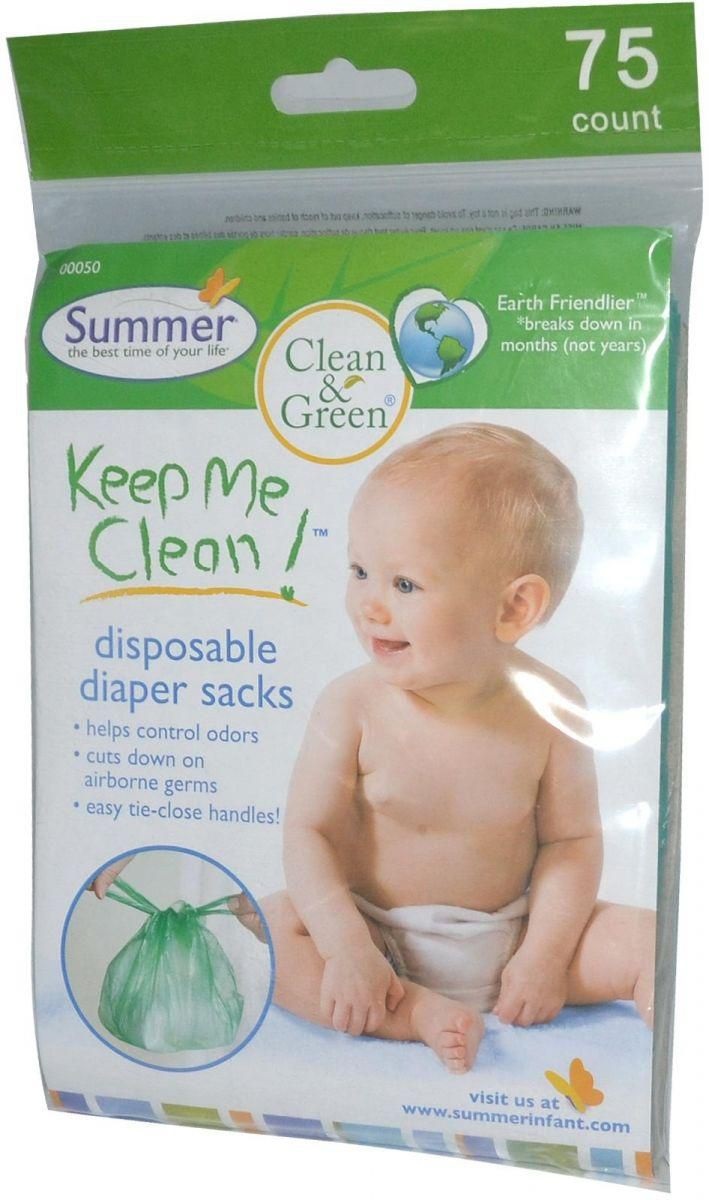 75-Count Summer Infant Keep Me Clean Disposable Diaper Sacks Travel Pack 
