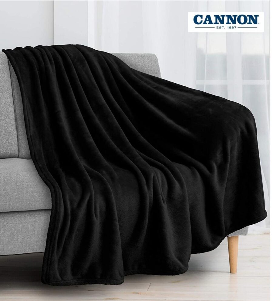 Cannon Plain Cashmere Touch Microfiber Blanket 160×220 Cm Black